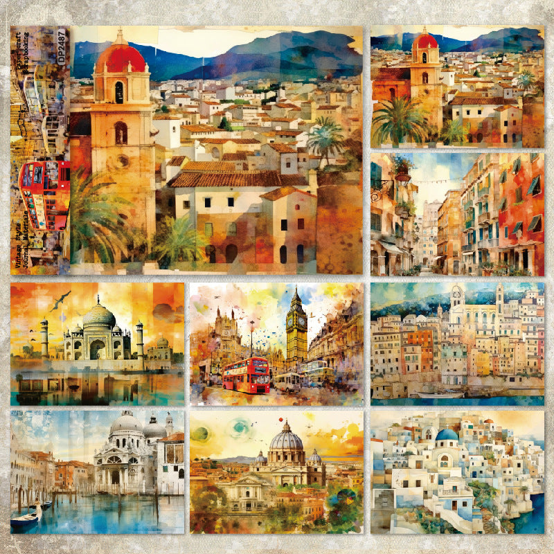 A5 City Scenery Journal Scrapbook Paper