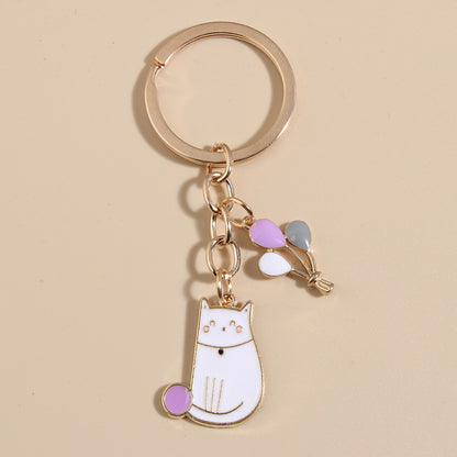 Cat Rabbit Balloon Keychain