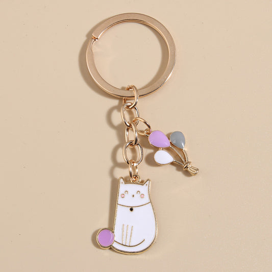 Cat Rabbit Balloon Keychain