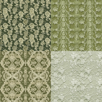 24PCS 6" Green Lace Scrapbook Paper & Cardstock