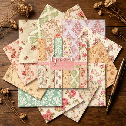 24PCS 6" Grace Scrapbook Paper & Cardstock