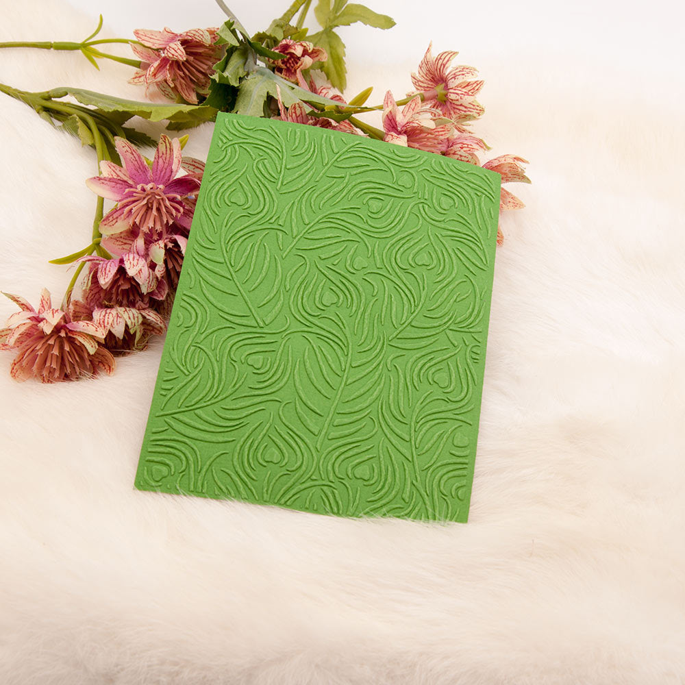 Peacock Feather Plastic Embossing Folder