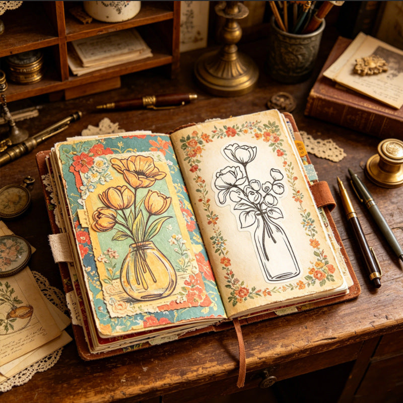 Retro DIY Decorative Journal Clear Stamps