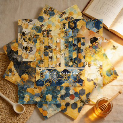 24PCS 6" Hive Pattern Scrapbook Paper & Cardstock