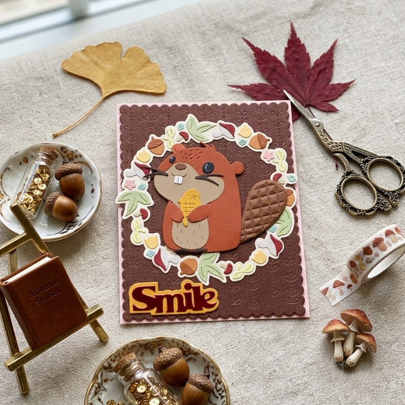 Autumn Leaves Wreath Metal Cutting Dies