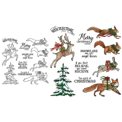Christmas Animals Dies & Stamps Set