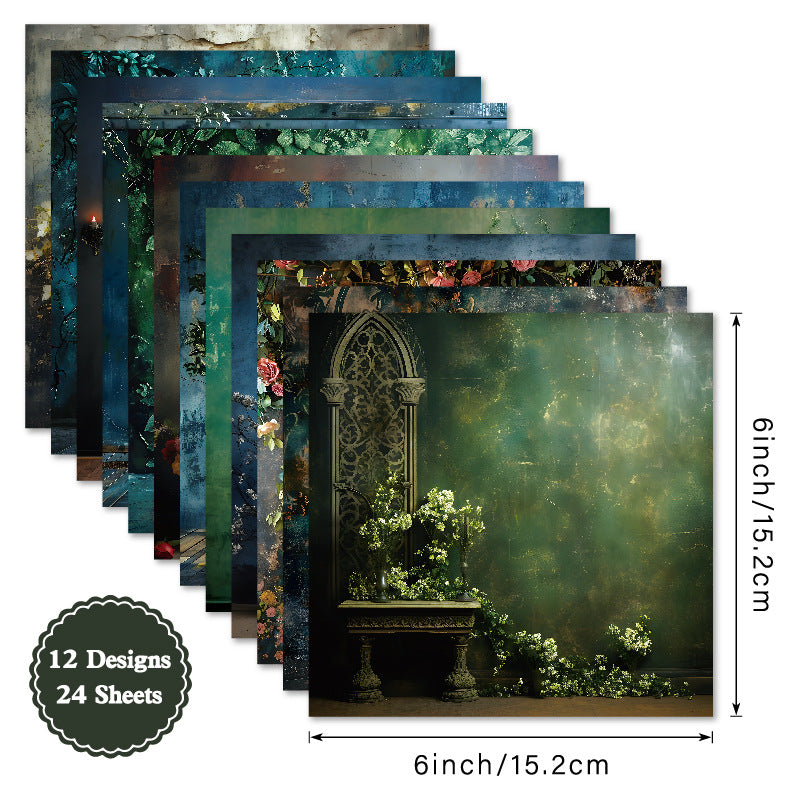 24PCS 6" Empty Garden Scrapbook Paper & Cardstock