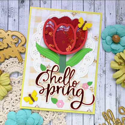 "Hello Spring" Words Metal Cutting Dies