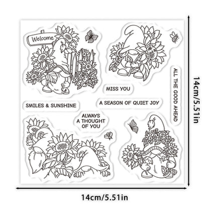 Sunflower Gnome Dies & Stamps Set