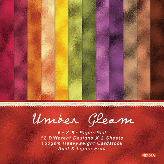 24PCS 6" Umber Gleam Scrapbook Paper & Cardstock