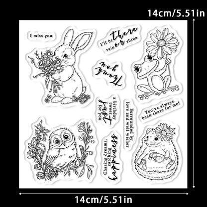 Animals and Flowers Clear Stamps