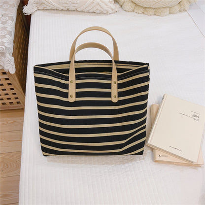 Artistic Retro Striped Daily Tote Bag