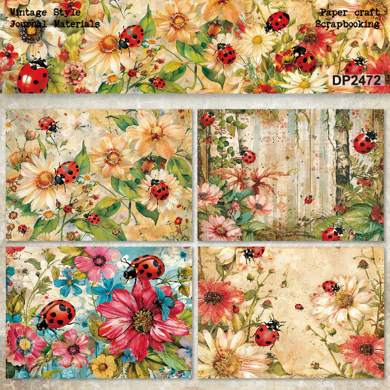 A5 Ladybird & Flower Journal Scrapbook Paper