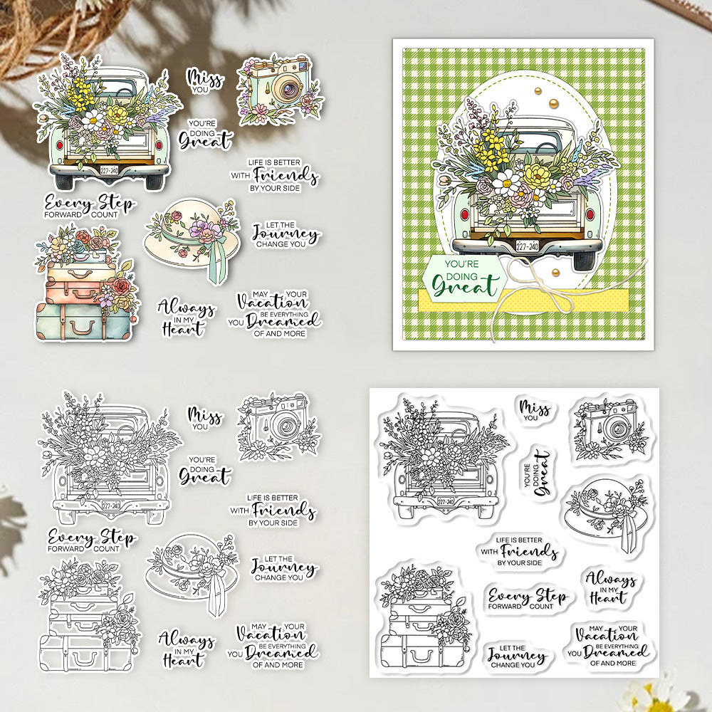 Flowers and Travel Clear Stamps