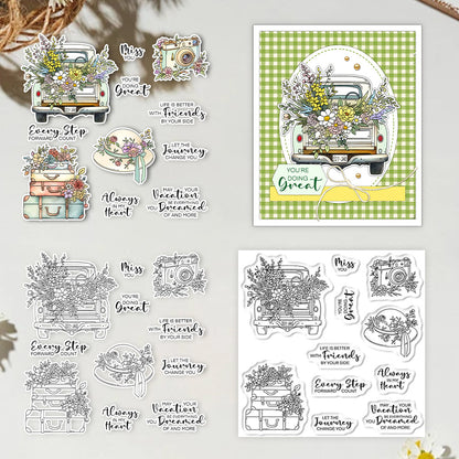 Flowers and Travel Clear Stamps