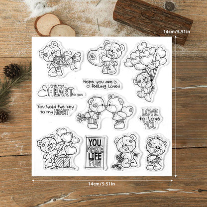 Valentine's Day Teddy Bear Clear Stamps
