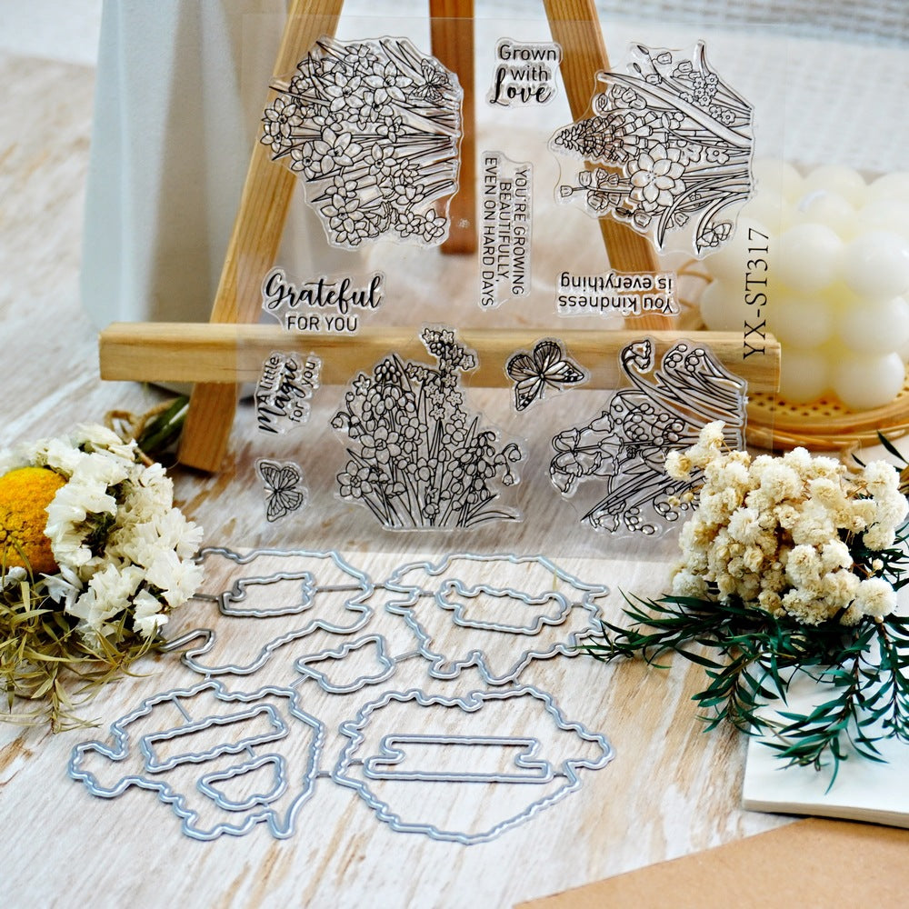 Butterfly Flower Cluster Dies & Stamps Set