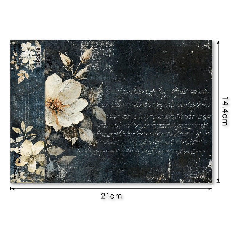 A5 Retro Flower Journal Scrapbook Paper