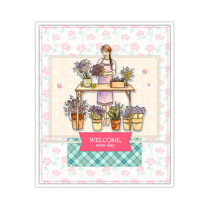 Flower Stall Girl Clear Stamps