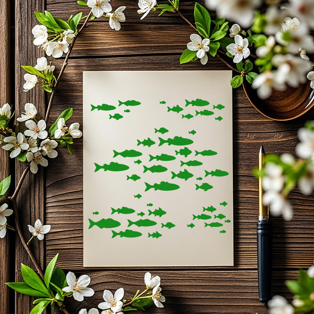 Fish Pattern DIY Painting Hollow Stencil