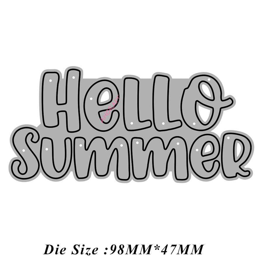 "Hello Summer" Words Metal Cutting Dies