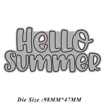 "Hello Summer" Words Metal Cutting Dies