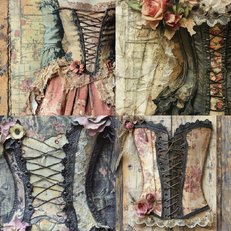 24PCS 6" Women's Dress Scrapbook Paper & Cardstock