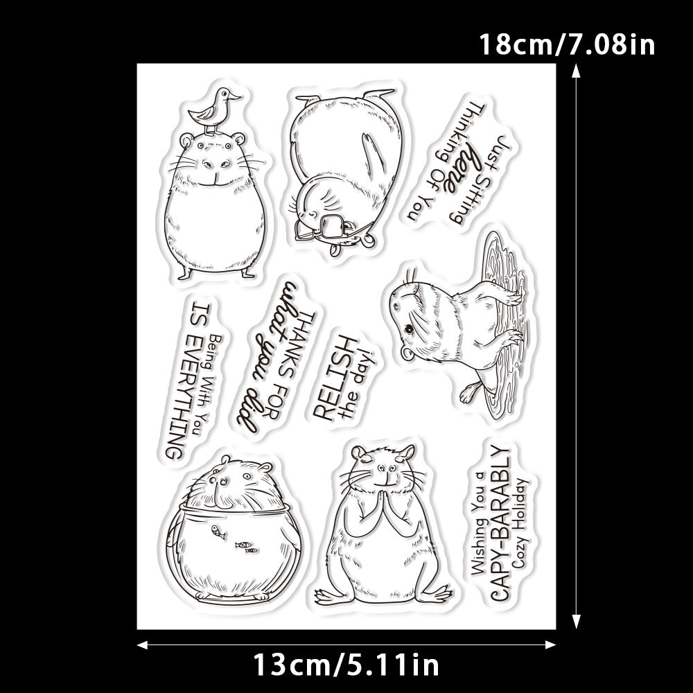 Cute Capybara Dies & Stamps Set