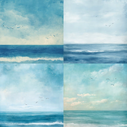 24PCS 6" Coastal Breeze Scrapbook Paper & Cardstock