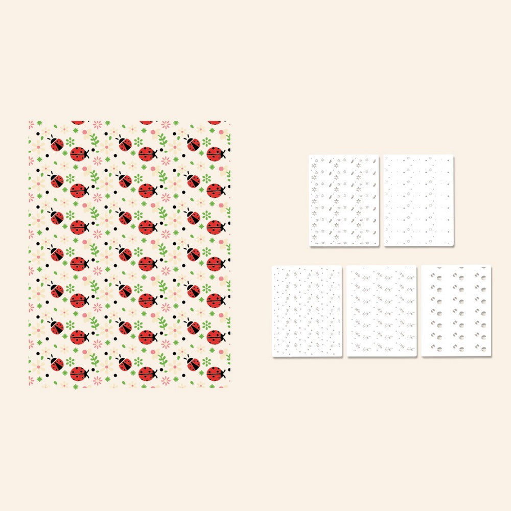 5 PCS Ladybug Pattern DIY Painting Hollow Stencil