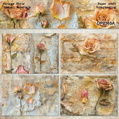 A5 Dried Flower Journal Scrapbook Paper