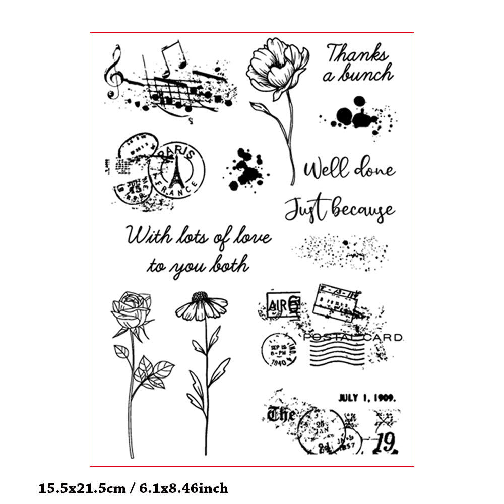 Flower Decoration DIY Scrapbook Clear Stamps