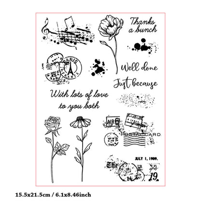 Flower Decoration DIY Scrapbook Clear Stamps