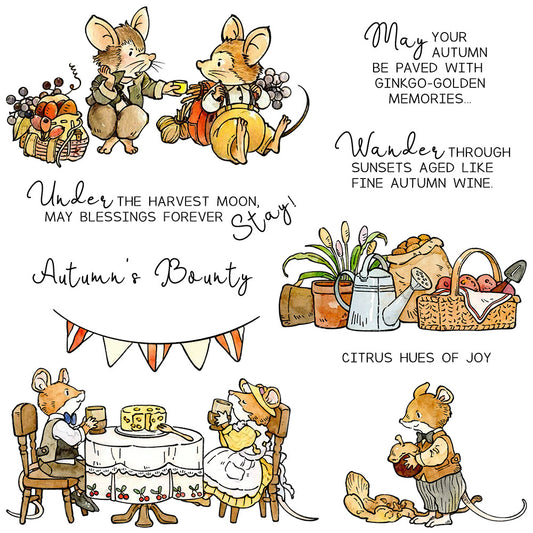 Autumn Mouse Dinner Dies & Stamps Set