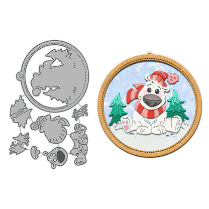 Forest Bear Shake Card Metal Cutting Dies