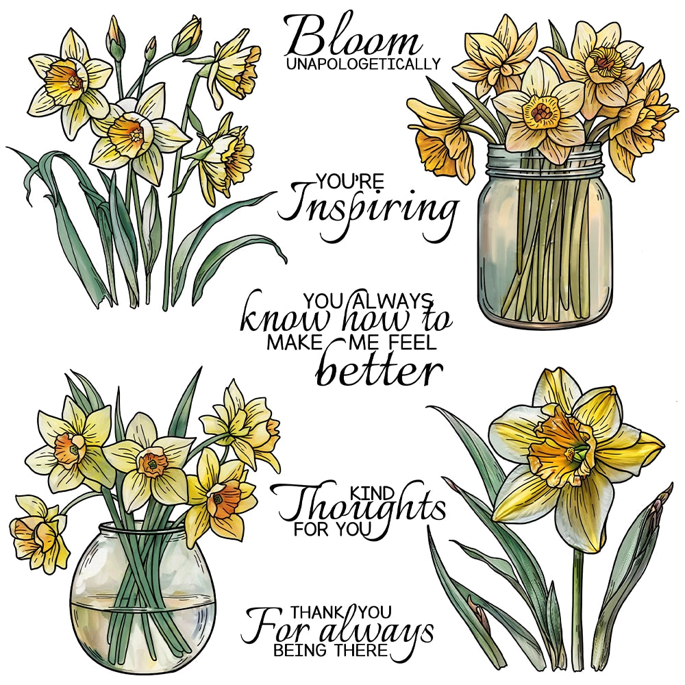 Blooming Flowers and Vases Dies & Stamps Set