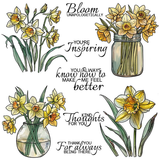 Blooming Flowers and Vases Dies & Stamps Set