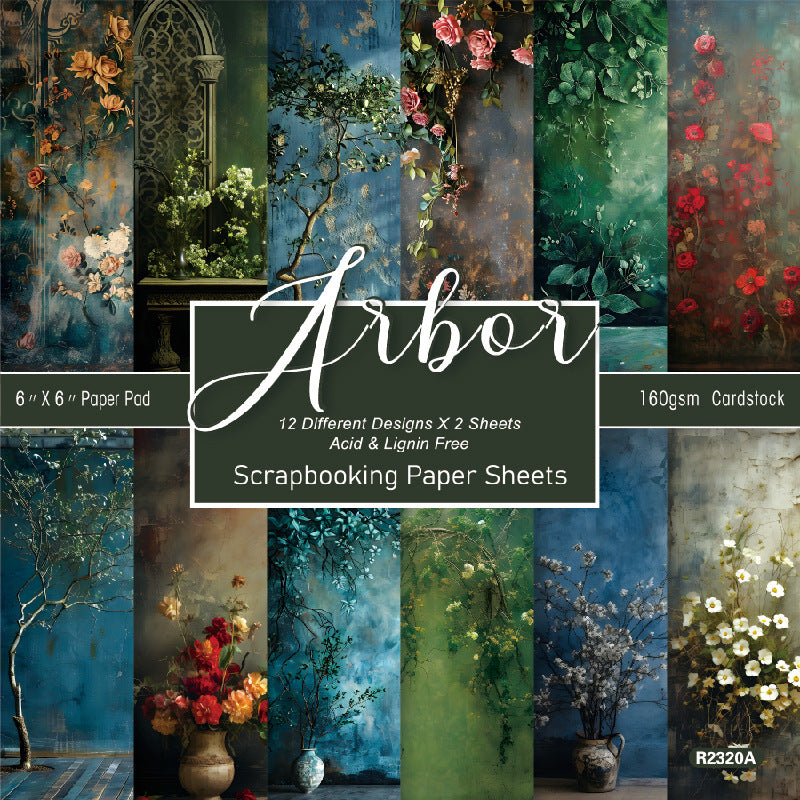 24PCS 6" Empty Garden Scrapbook Paper & Cardstock