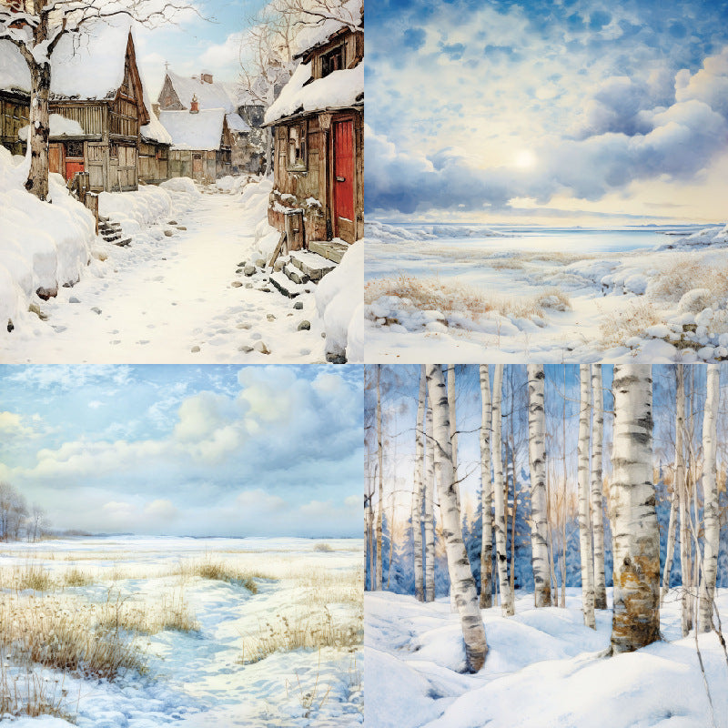 24PCS 6" Winter Jungle Scrapbook Paper & Cardstock