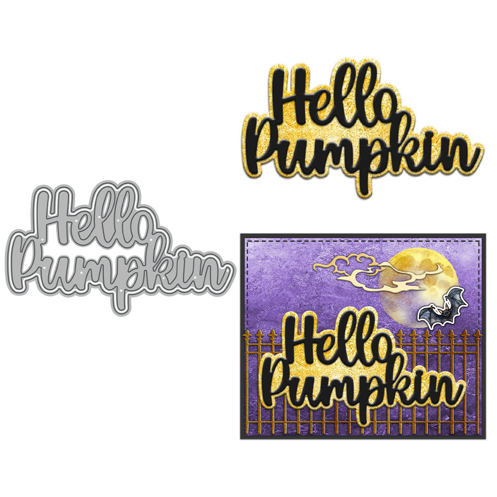 "Hello Pumpkin" Words Metal Cutting Dies