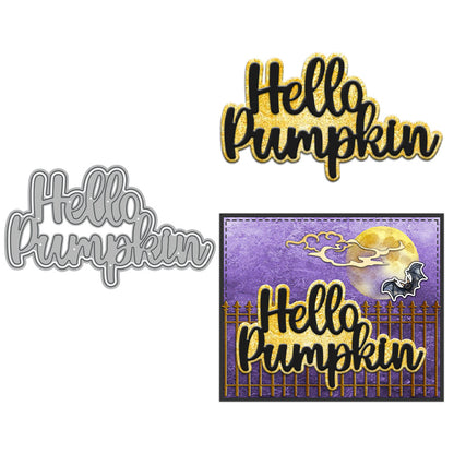 "Hello Pumpkin" Words Metal Cutting Dies
