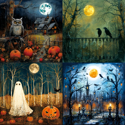 24PCS 6" Halloween Background Scrapbook Paper & Cardstock