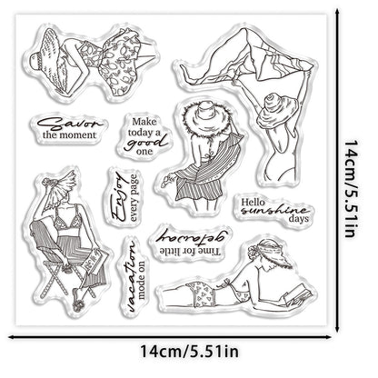 Girls On Vacation Dies & Stamps Set