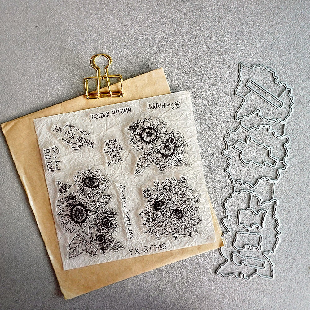 Sunflower Bee Dies & Stamps Set