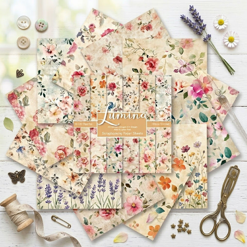 24PCS 6" Flowers Scrapbook Paper & Cardstock