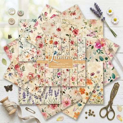 24PCS 6" Flowers Scrapbook Paper & Cardstock