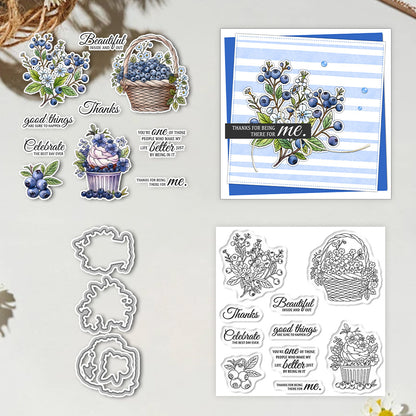 Fruit Blueberry Dies & Stamps Set
