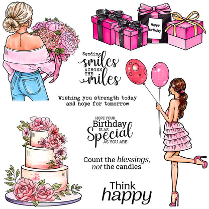 Beautiful Girls Birthday Party Clear Stamps