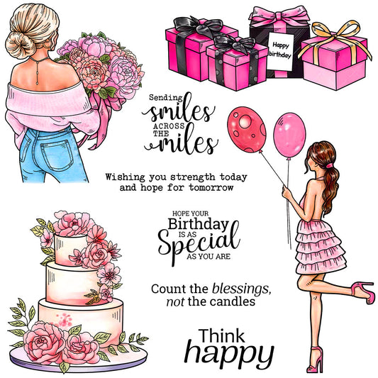 Beautiful Girls Birthday Party Clear Stamps