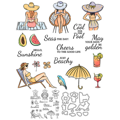 Girls' Beach Vacation Dies & Stamps Set